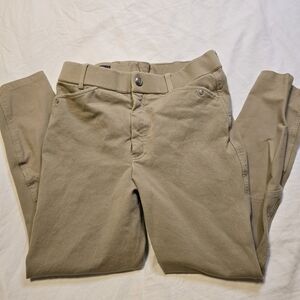 Ariat Youth Heritage Knee Patch Breeches in tan, size 16R.